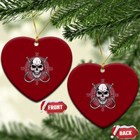 Funny Fishing Lover Ceramic Ornament Pirate Skull Fishing Hook Compass - Wonder Print Shop