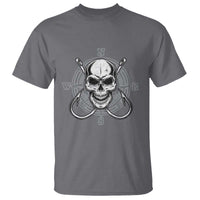 Funny Fishing Lover T Shirt Pirate Skull Fishing Hook Compass - Wonder Print Shop