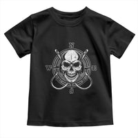 Funny Fishing Lover Toddler T Shirt Pirate Skull Fishing Hook Compass - Wonder Print Shop