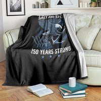 Navy Military 250th Anniversary Throw Blanket Forged Of Salt And Steel 250 Years Strong - Wonder Print Shop