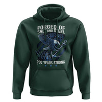 Navy Military 250th Anniversary Hoodie Forged Of Salt And Steel 250 Years Strong - Wonder Print Shop