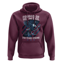Navy Military 250th Anniversary Hoodie Forged Of Salt And Steel 250 Years Strong - Wonder Print Shop