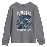 Navy Military 250th Anniversary Youth Sweatshirt Forged Of Salt And Steel 250 Years Strong - Wonder Print Shop
