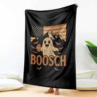 Funny Ghost Boosch Beer Halloween Throw Blanket Vintage American Flag - Wonder Print Shop