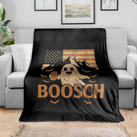 Funny Ghost Boosch Beer Halloween Throw Blanket Vintage American Flag - Wonder Print Shop