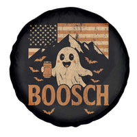 Funny Ghost Boosch Beer Halloween Spare Tire Cover Vintage American Flag - Wonder Print Shop