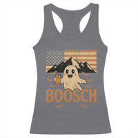 Funny Ghost Boosch Beer Halloween Racerback Tank Top Vintage American Flag - Wonder Print Shop