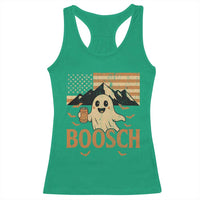 Funny Ghost Boosch Beer Halloween Racerback Tank Top Vintage American Flag - Wonder Print Shop