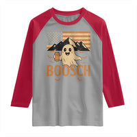 Funny Ghost Boosch Beer Halloween Raglan Shirt Vintage American Flag - Wonder Print Shop