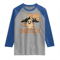 Funny Ghost Boosch Beer Halloween Raglan Shirt Vintage American Flag - Wonder Print Shop