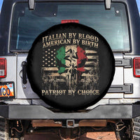 Italian By Blood American By Birth Patriot By Choice Spare Tire Cover Funny Italian American Skull USA Flag - Wonder Print Shop