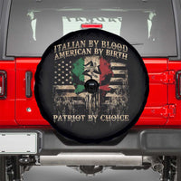 Italian By Blood American By Birth Patriot By Choice Spare Tire Cover Funny Italian American Skull USA Flag - Wonder Print Shop