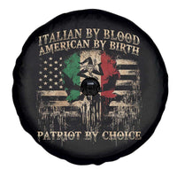 Italian By Blood American By Birth Patriot By Choice Spare Tire Cover Funny Italian American Skull USA Flag - Wonder Print Shop