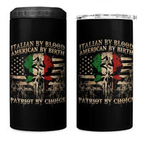 Italian By Blood American By Birth Patriot By Choice 4 in 1 Can Cooler Tumbler Funny Italian American Skull USA Flag - Wonder Print Shop