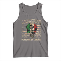 Italian By Blood American By Birth Patriot By Choice Tank Top Funny Italian American Skull USA Flag - Wonder Print Shop