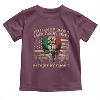 Italian By Blood American By Birth Patriot By Choice Toddler T Shirt Funny Italian American Skull USA Flag - Wonder Print Shop