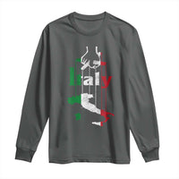 Funny Italia Heritage Pride Long Sleeve Shirt Vintage Italian Map Mafia Gangster - Wonder Print Shop