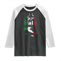 Funny Italia Heritage Pride Raglan Shirt Vintage Italian Map Mafia Gangster - Wonder Print Shop