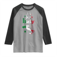 Funny Italia Heritage Pride Raglan Shirt Vintage Italian Map Mafia Gangster - Wonder Print Shop