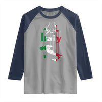 Funny Italia Heritage Pride Raglan Shirt Vintage Italian Map Mafia Gangster - Wonder Print Shop