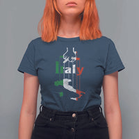 Funny Italia Heritage Pride T Shirt For Women Vintage Italian Map Mafia Gangster - Wonder Print Shop