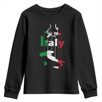 Funny Italia Heritage Pride Youth Sweatshirt Vintage Italian Map Mafia Gangster - Wonder Print Shop
