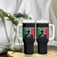 Italiano Italian Mafia Sicilian Gangster Italy Flag Tumbler With Handle - Wonder Print Shop