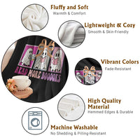 Halloween Teacher Throw Blanket Read More Boooooks Cute Ghost Reading Books - Wonder Print Shop