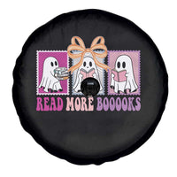 Halloween Teacher Spare Tire Cover Read More Boooooks Cute Ghost Reading Books - Wonder Print Shop
