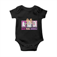 Halloween Teacher Baby Onesie Read More Boooooks Cute Ghost Reading Books - Wonder Print Shop