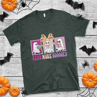 Halloween Teacher T Shirt Read More Boooooks Cute Ghost Reading Books - Wonder Print Shop