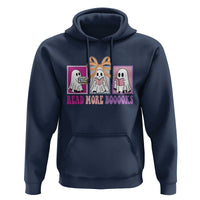 Halloween Teacher Hoodie Read More Boooooks Cute Ghost Reading Books - Wonder Print Shop