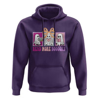 Halloween Teacher Hoodie Read More Boooooks Cute Ghost Reading Books - Wonder Print Shop