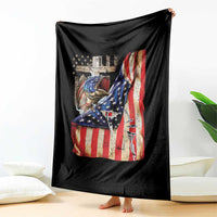 Fisherman Christian Fishing Vintage American Flag Throw Blanket - Wonder Print Shop