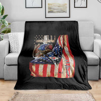 Fisherman Christian Fishing Vintage American Flag Throw Blanket - Wonder Print Shop