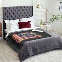 Fisherman Christian Fishing Vintage American Flag Throw Blanket - Wonder Print Shop