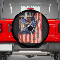 Fisherman Christian Fishing Vintage American Flag Spare Tire Cover - Wonder Print Shop
