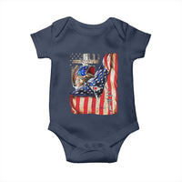 Fisherman Christian Fishing Vintage American Flag Baby Onesie - Wonder Print Shop