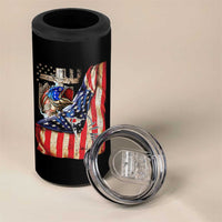 Fisherman Christian Fishing Vintage American Flag 4 in 1 Can Cooler Tumbler - Wonder Print Shop