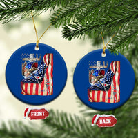 Fisherman Christian Fishing Vintage American Flag Ceramic Ornament - Wonder Print Shop