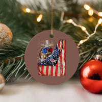 Fisherman Christian Fishing Vintage American Flag Ceramic Ornament - Wonder Print Shop