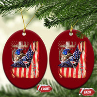 Fisherman Christian Fishing Vintage American Flag Ceramic Ornament - Wonder Print Shop