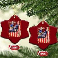 Fisherman Christian Fishing Vintage American Flag Ceramic Ornament - Wonder Print Shop