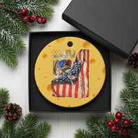 Fisherman Christian Fishing Vintage American Flag Ceramic Ornament - Wonder Print Shop