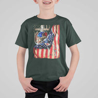 Fisherman Christian Fishing Vintage American Flag T Shirt For Kid - Wonder Print Shop