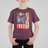 Fisherman Christian Fishing Vintage American Flag T Shirt For Kid - Wonder Print Shop