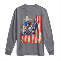 Fisherman Christian Fishing Vintage American Flag Long Sleeve Shirt - Wonder Print Shop