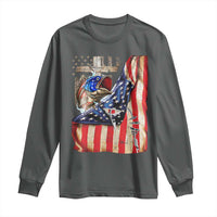Fisherman Christian Fishing Vintage American Flag Long Sleeve Shirt - Wonder Print Shop