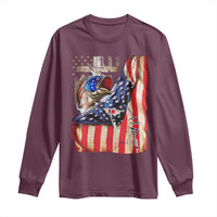Fisherman Christian Fishing Vintage American Flag Long Sleeve Shirt - Wonder Print Shop