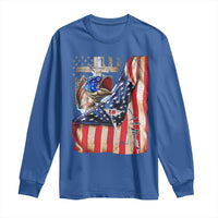 Fisherman Christian Fishing Vintage American Flag Long Sleeve Shirt - Wonder Print Shop